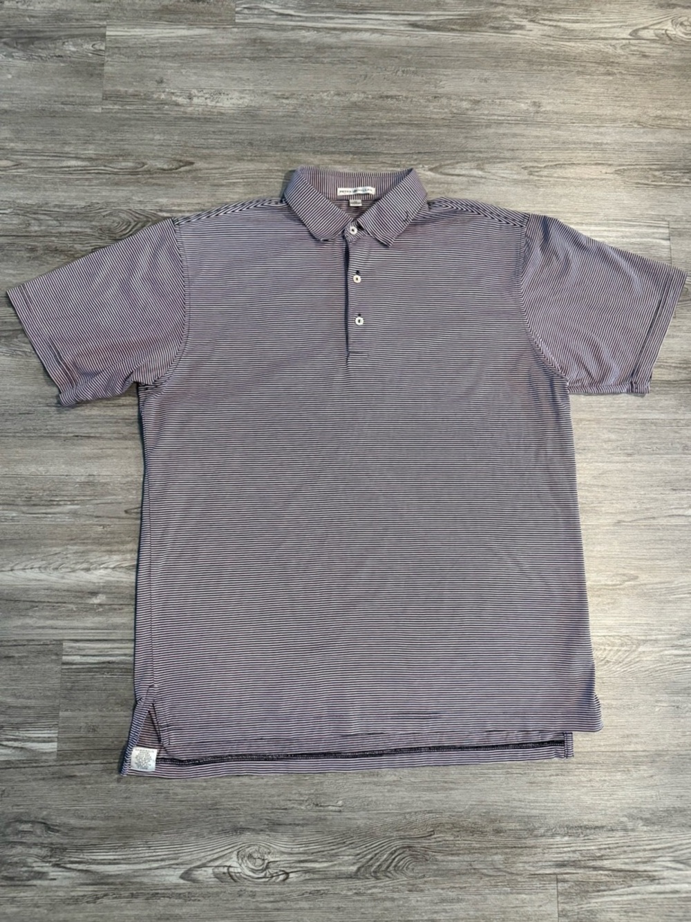 Peter Millar Cotton Polo Size Medium (pink/navy stripe)